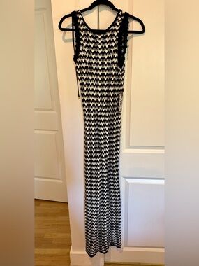 Future collective Black & White Knit Maxi Dress